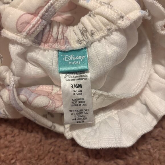 Disney Minnie Pink Overalls Baby Girl 3/6Months SUPER SOFT Ruffles Cross Back - Picture 3 of 4